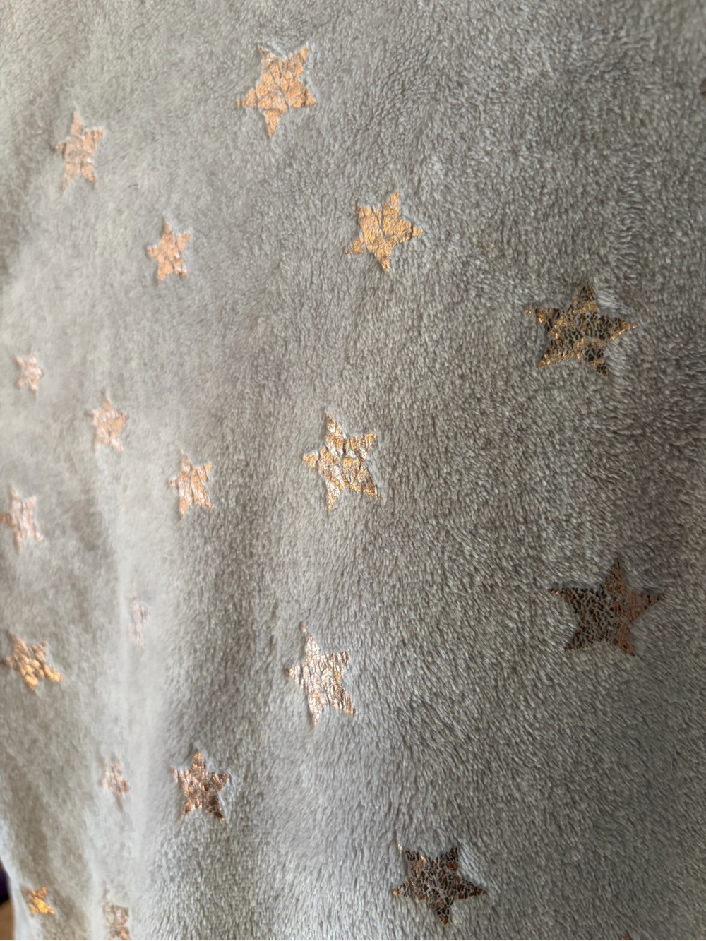 Charisma Cream Fuzzy Pullover with Metallic Gold Stars